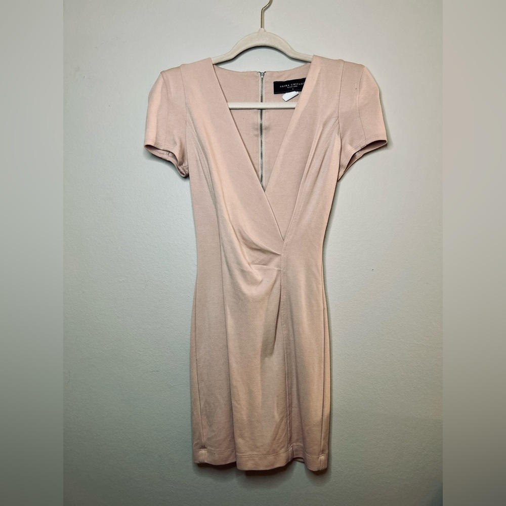 Small Akira Chicago pink plunge fitted dress